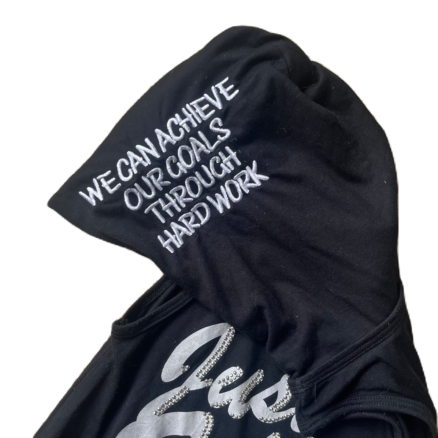 Chu xxx Stud Lettering Hooded Graphic Top