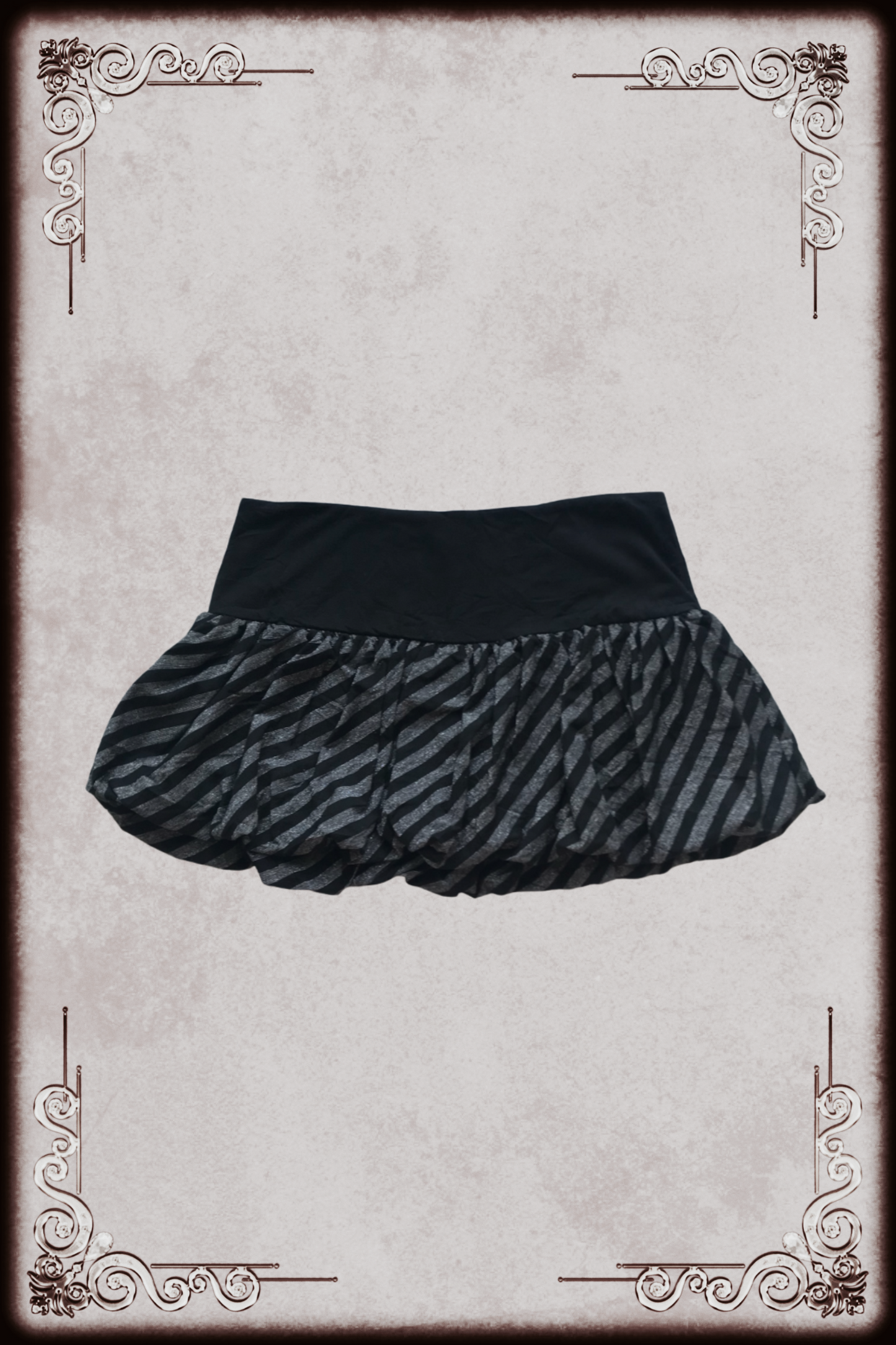Black & Glittery Grey Striped Micro Mini