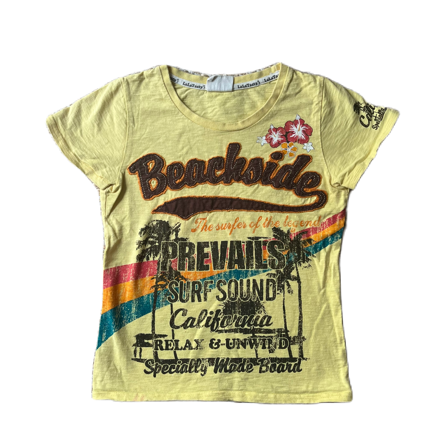 Yellow Lala Tasty Surf Graphic Print Tee