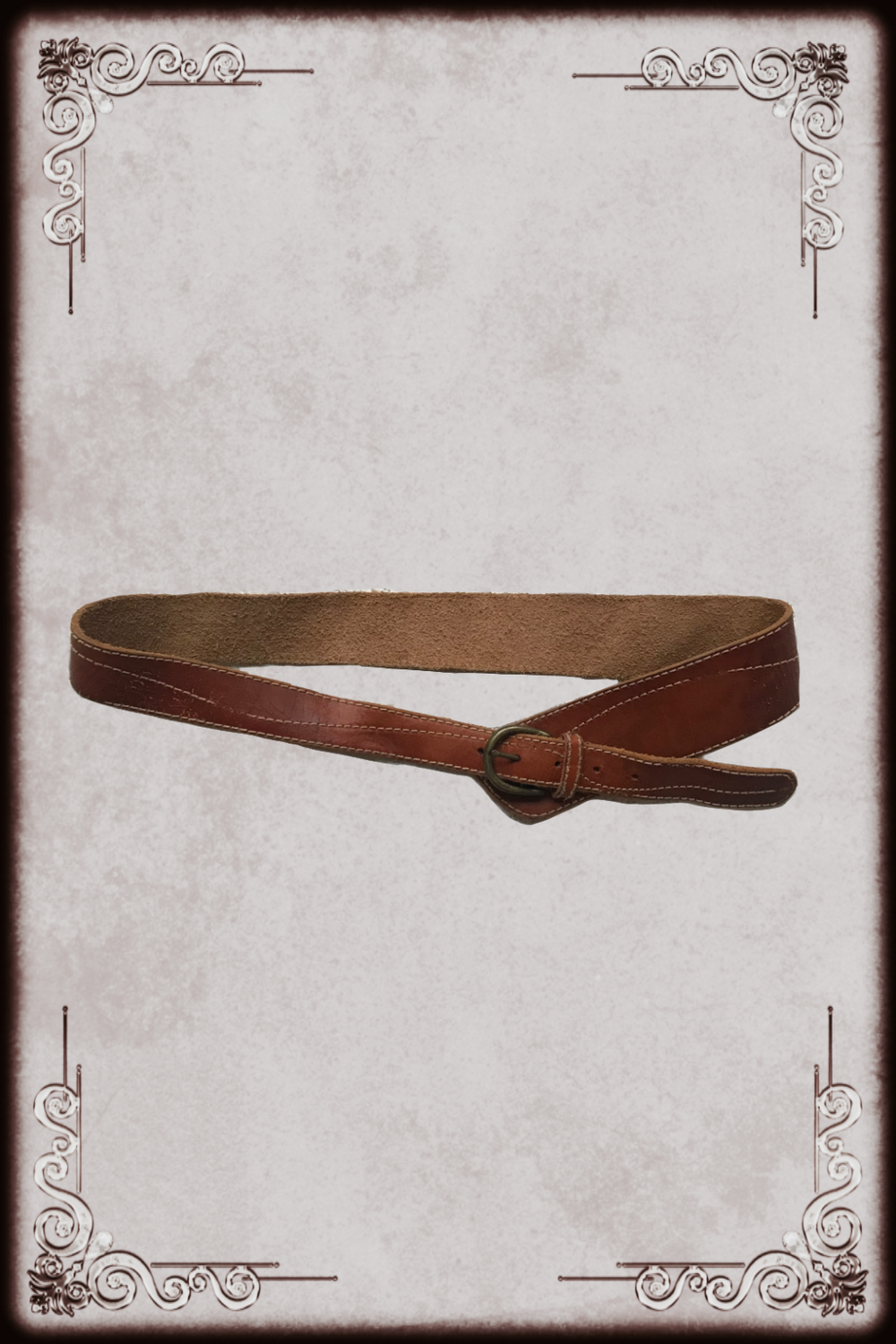 Caramel Brown Leather Textured Belt