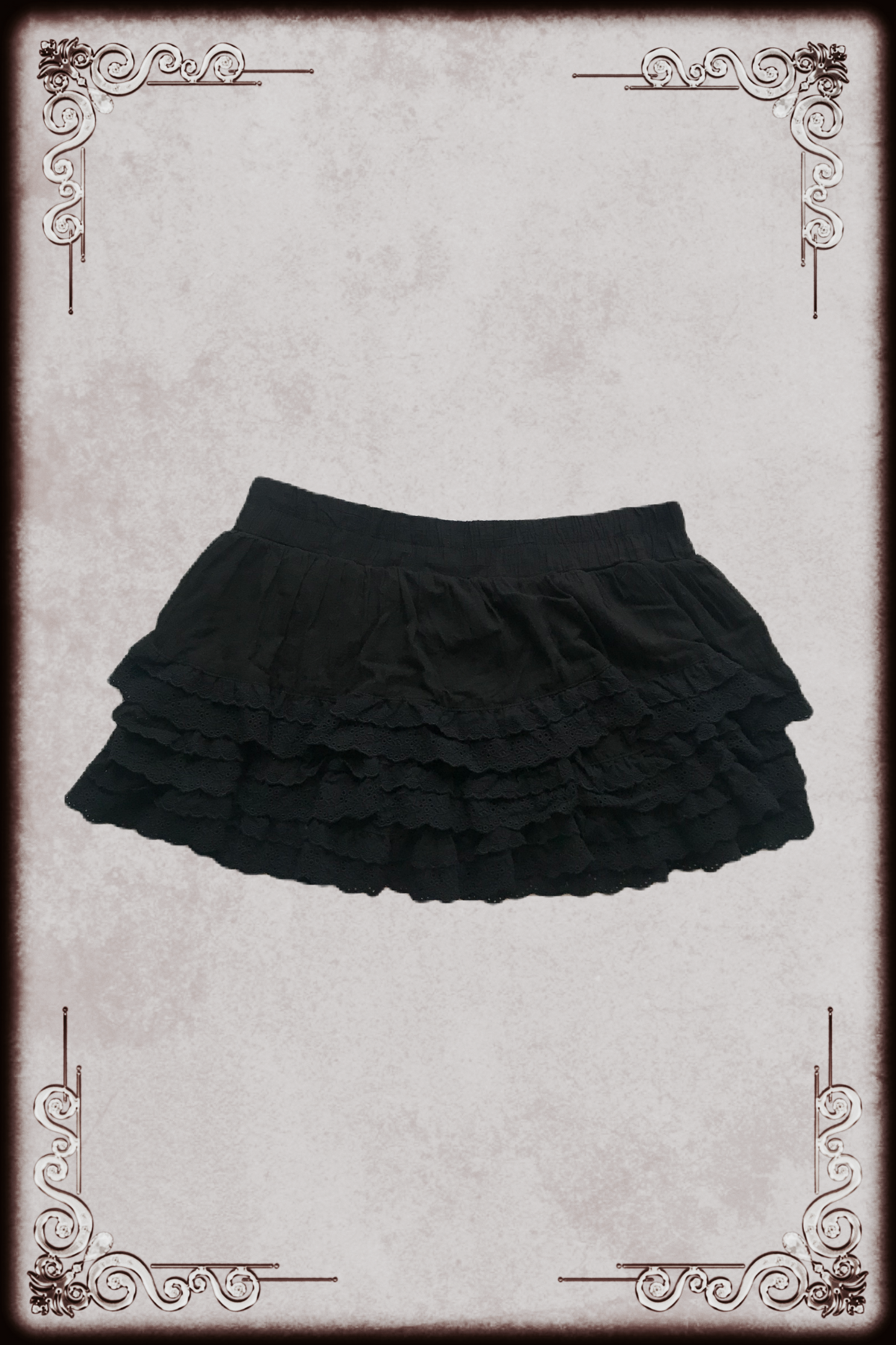 Honeysuckle Rose Black Eyelet Lace Mini Skirt