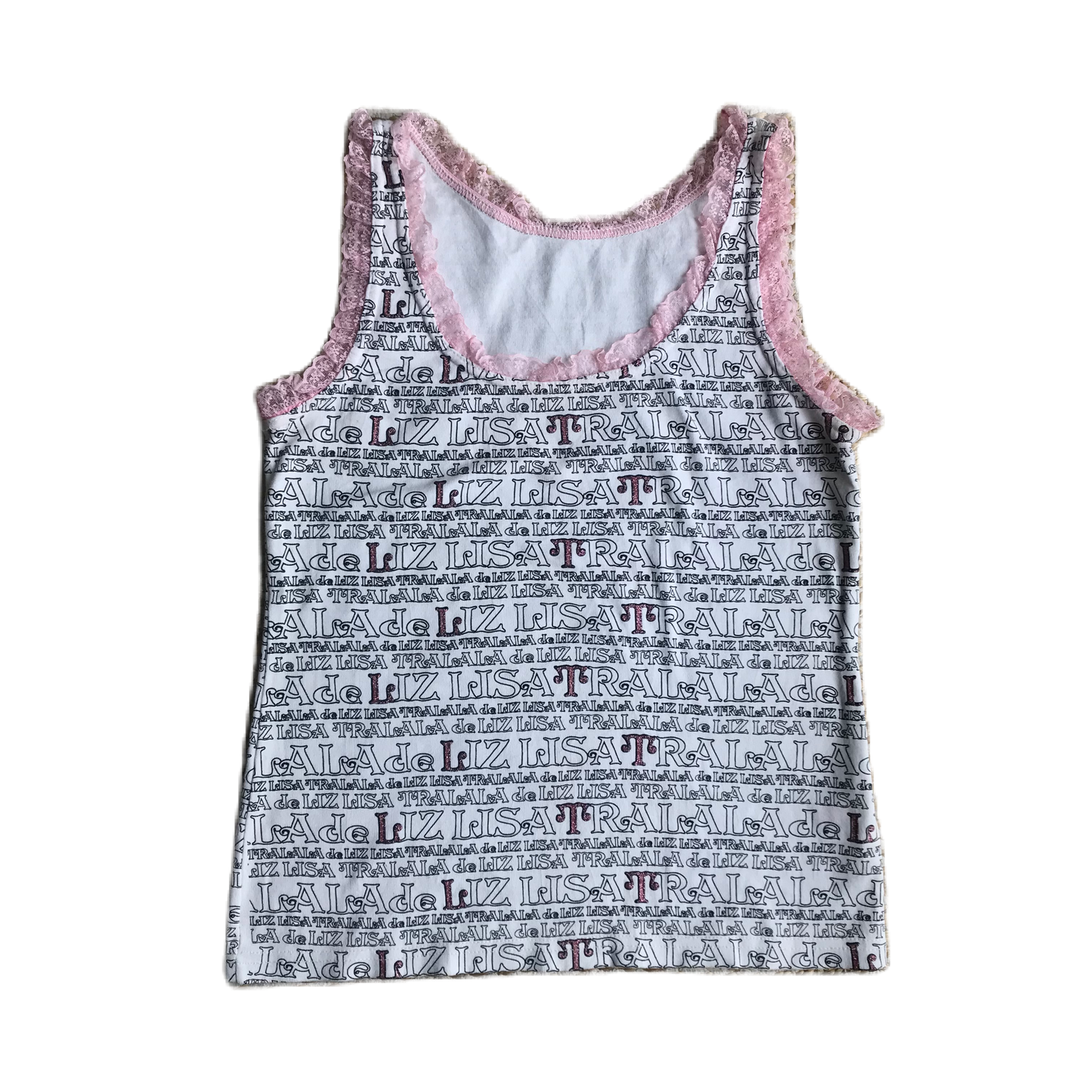 Liz Lisa Pink Lace Trim Glitter Tank Top