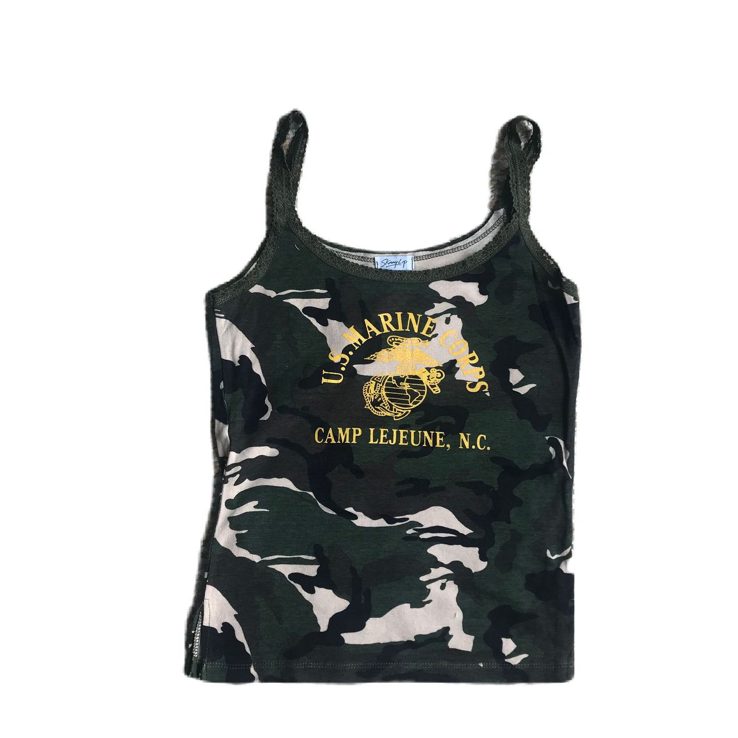 Lace Trim Camo Print Cami