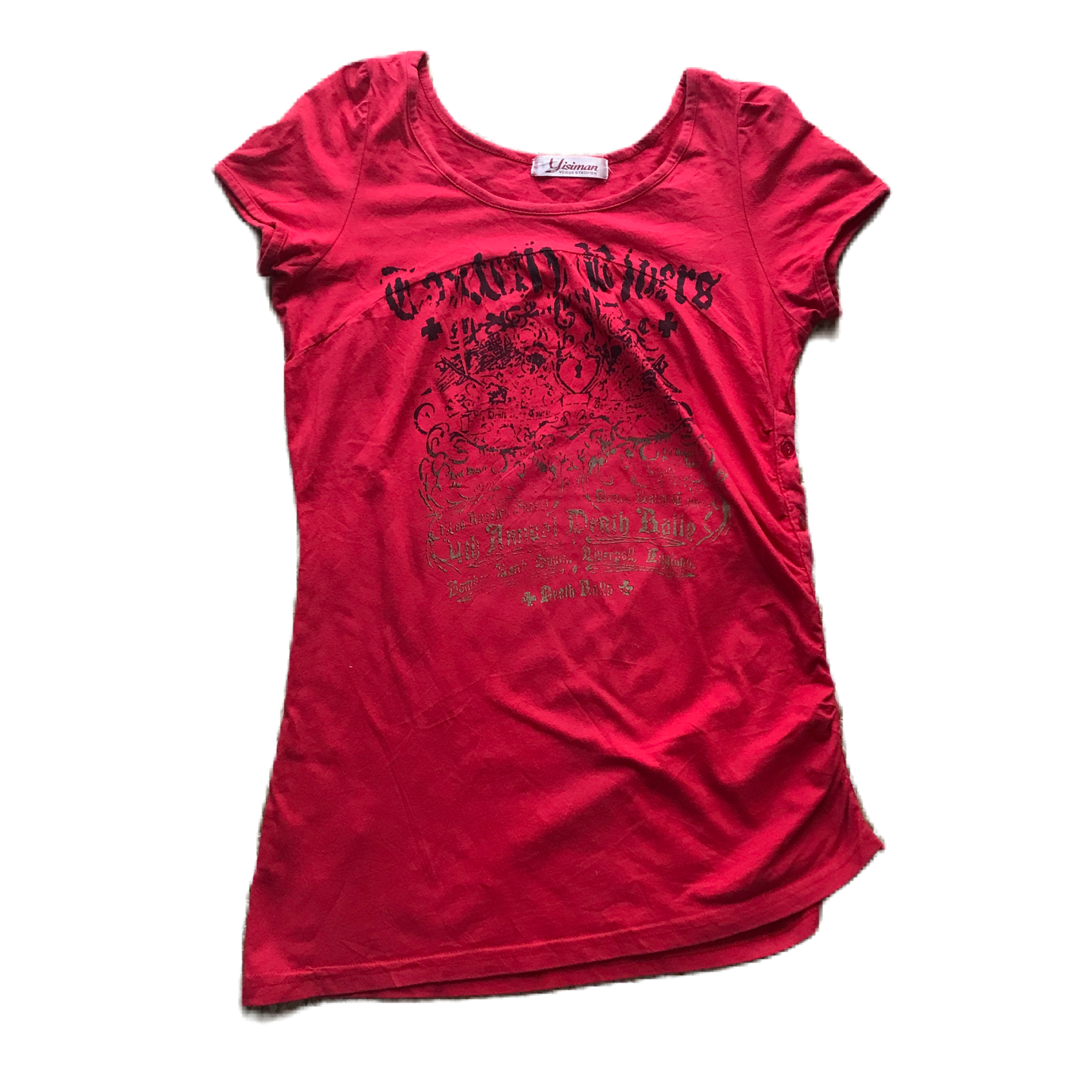 Red Graphic Lettering Tee