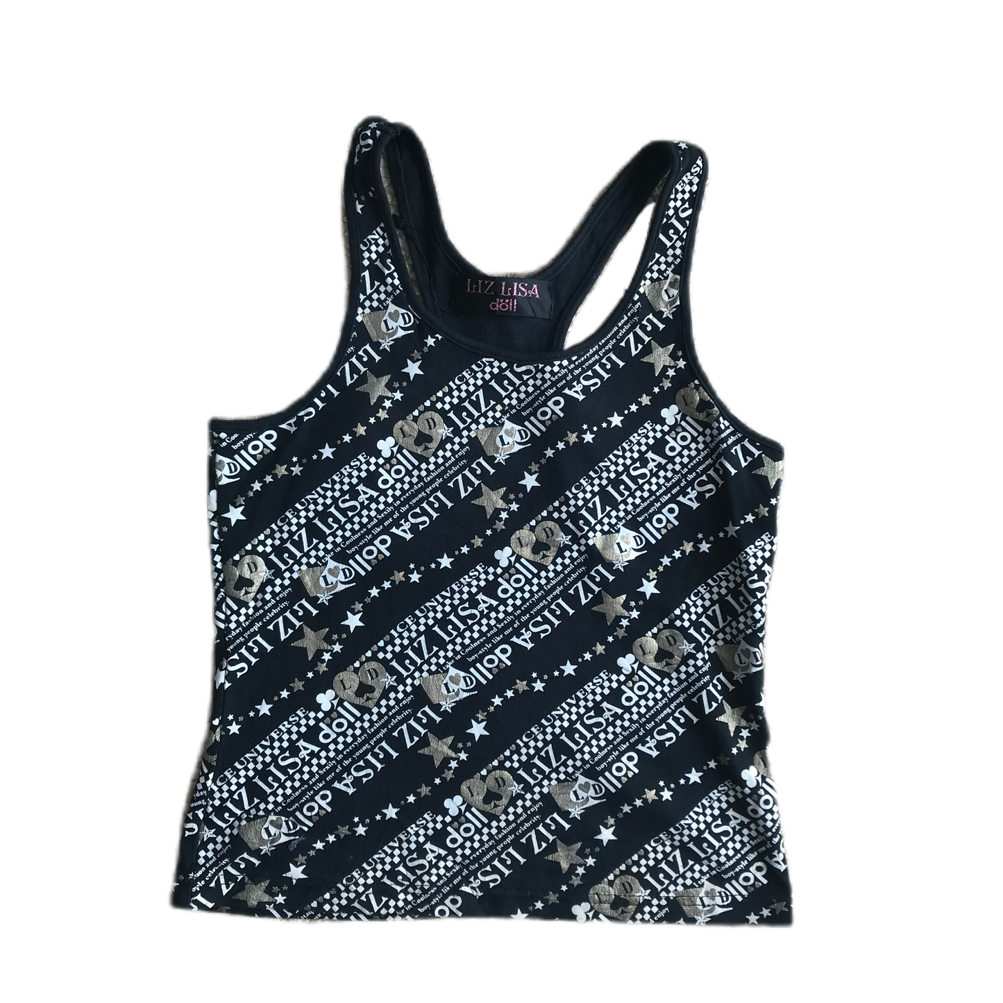 Liz Lisa Doll Black & White Lettering Tank Top