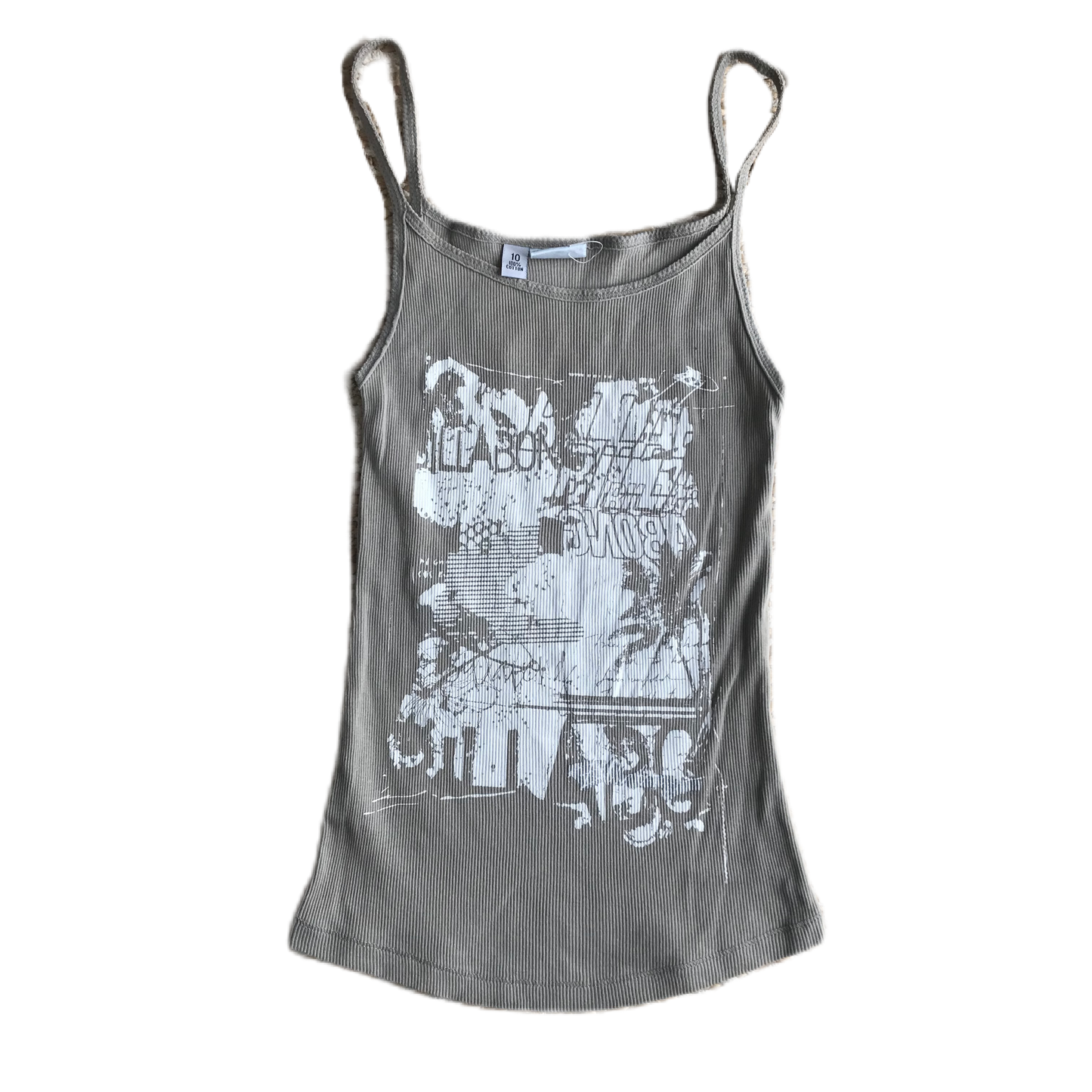 Billabong Grey-Beige White Lettering Graphic Cami
