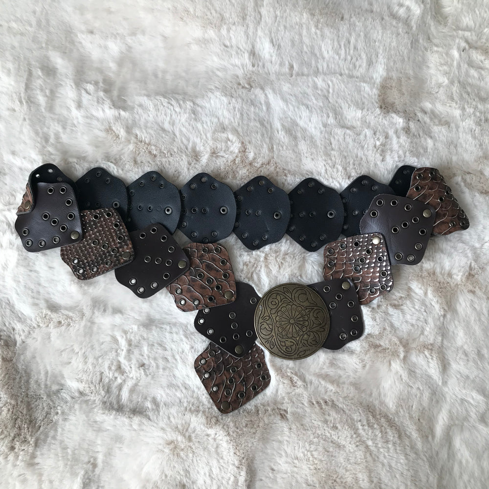 Brown Snake Pattern Disc Belt