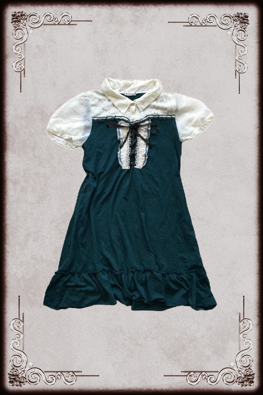 Axes Femme Teal Lace Up Dress