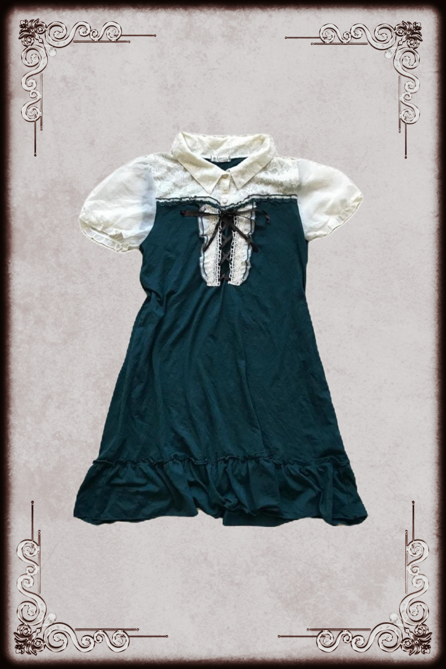 Axes Femme Teal Lace Up Dress