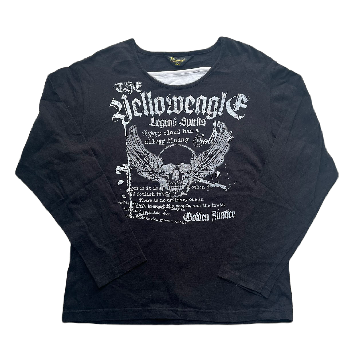 Black & White Faux Layer Skull Graphic Longsleeve