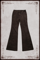 Brown Suede Lace Up Waist Flares