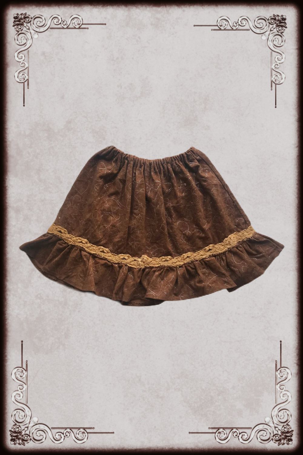 Brown & Silver Heart Pocket Skirt