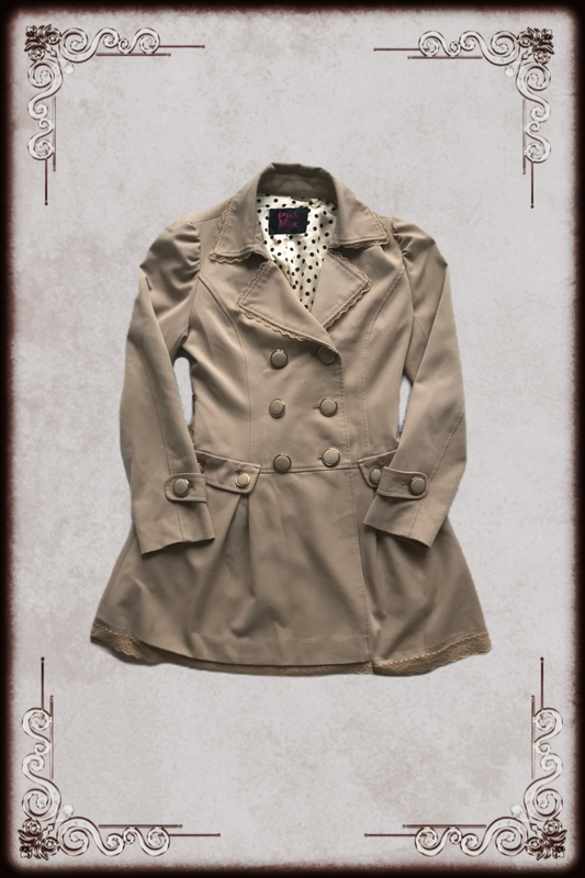 Pink Mix Tan Lace Trim Coat