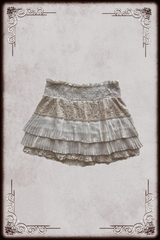 Beige Lacey Layered Skirt