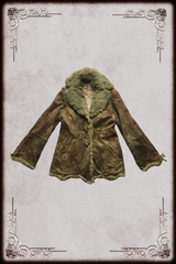 Lace Up Sleeve Olive Afghan Coat