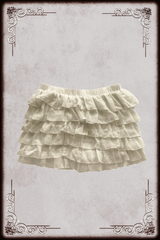 Ingni Cream Ruffle Mini Skirt