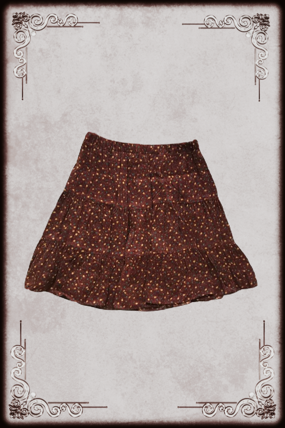 Brown Floral Skirt