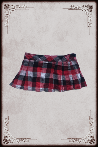 One Way Plaid Red & Black Shorts