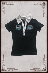 B/W & Turquoise Glitter Graphic Polo