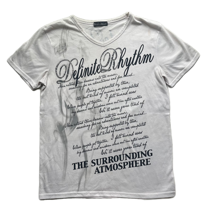 Sorridere White V-neck Black & Silver Glitter Rinestone Graphic