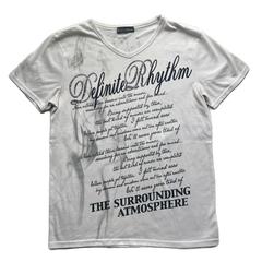 Sorridere White V-neck Black & Silver Glitter Rinestone Graphic