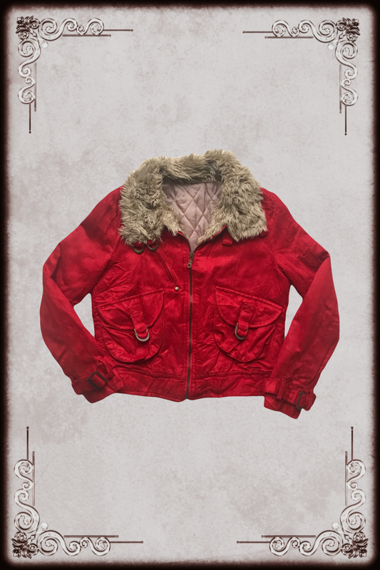 Red & Tan Fur Trim Jacket