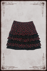 Black & Red Apple Pattern Skirt