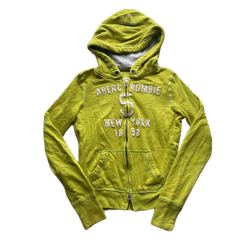 Abercrombie Lime Green Zip-up Cord Lined Hood