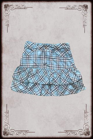 Sky Blue Plaid Skirt