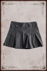 Embroidery Detail Brown Pleated Skirt