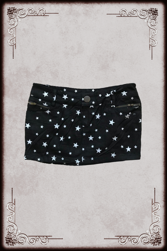 Black & White Star Mini Skirt