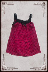 Hot Pink & Black Dotted Sheer Cami