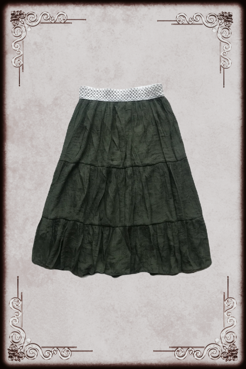 Dark Olive Green Maxi Skirt