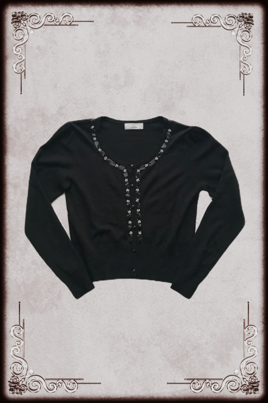 Black Bead Detail Cardigan