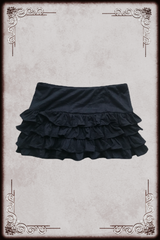Black Ruffle Layered Mini Sukapan
