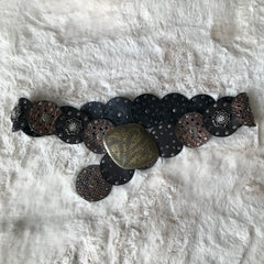 Brown Snake Pattern Brass Buckle Belt