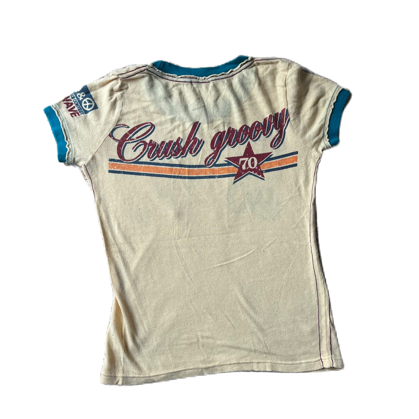 Light Yellow Surf Print Baby Tee