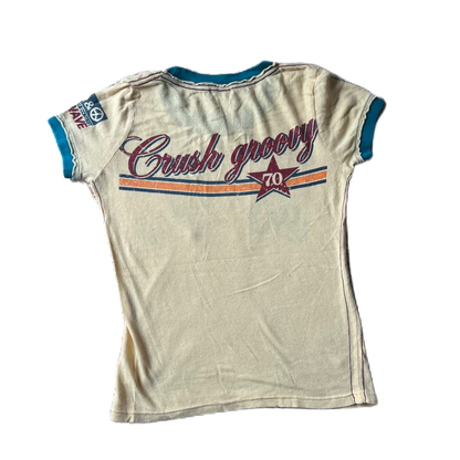 Light Yellow Surf Print Baby Tee