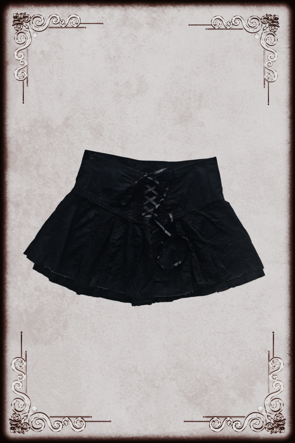 Cecil McBee Black Lace Up Skirt