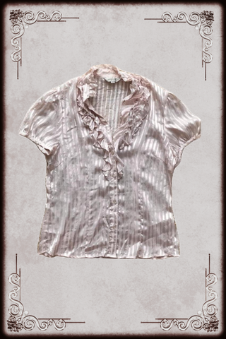 Sheer Pink Ruffle Blouse