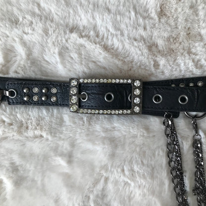 Black Chain Rhinestone Belt