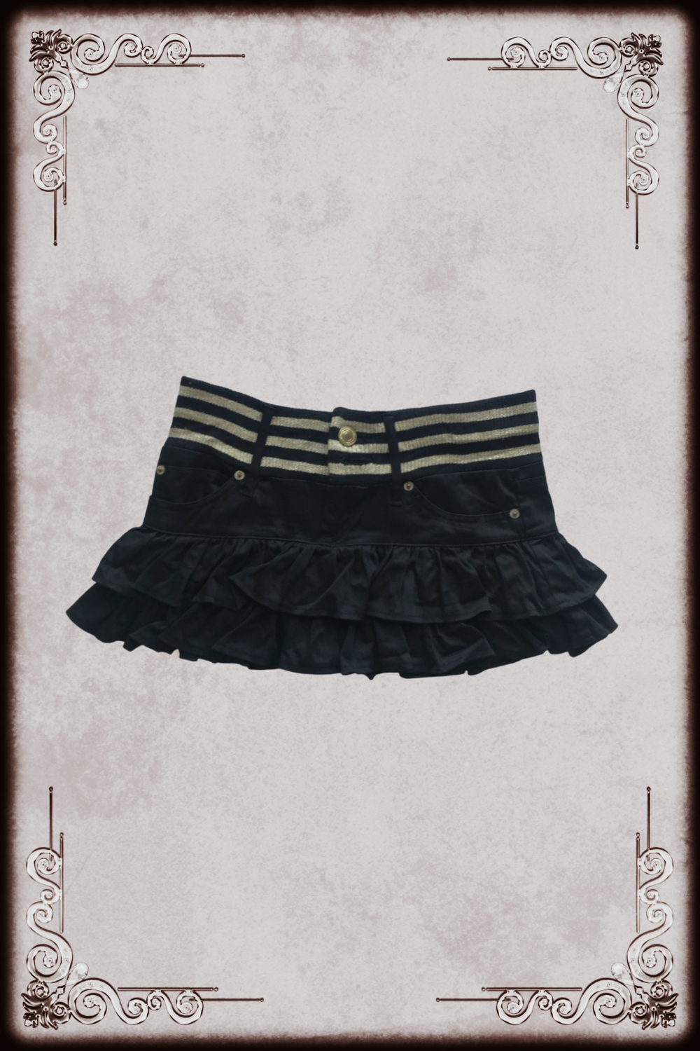 Black & Gold Glittery Micro Mini Skirt