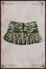 Lightweight Camo Mesh Trim Micro Mini Skirt