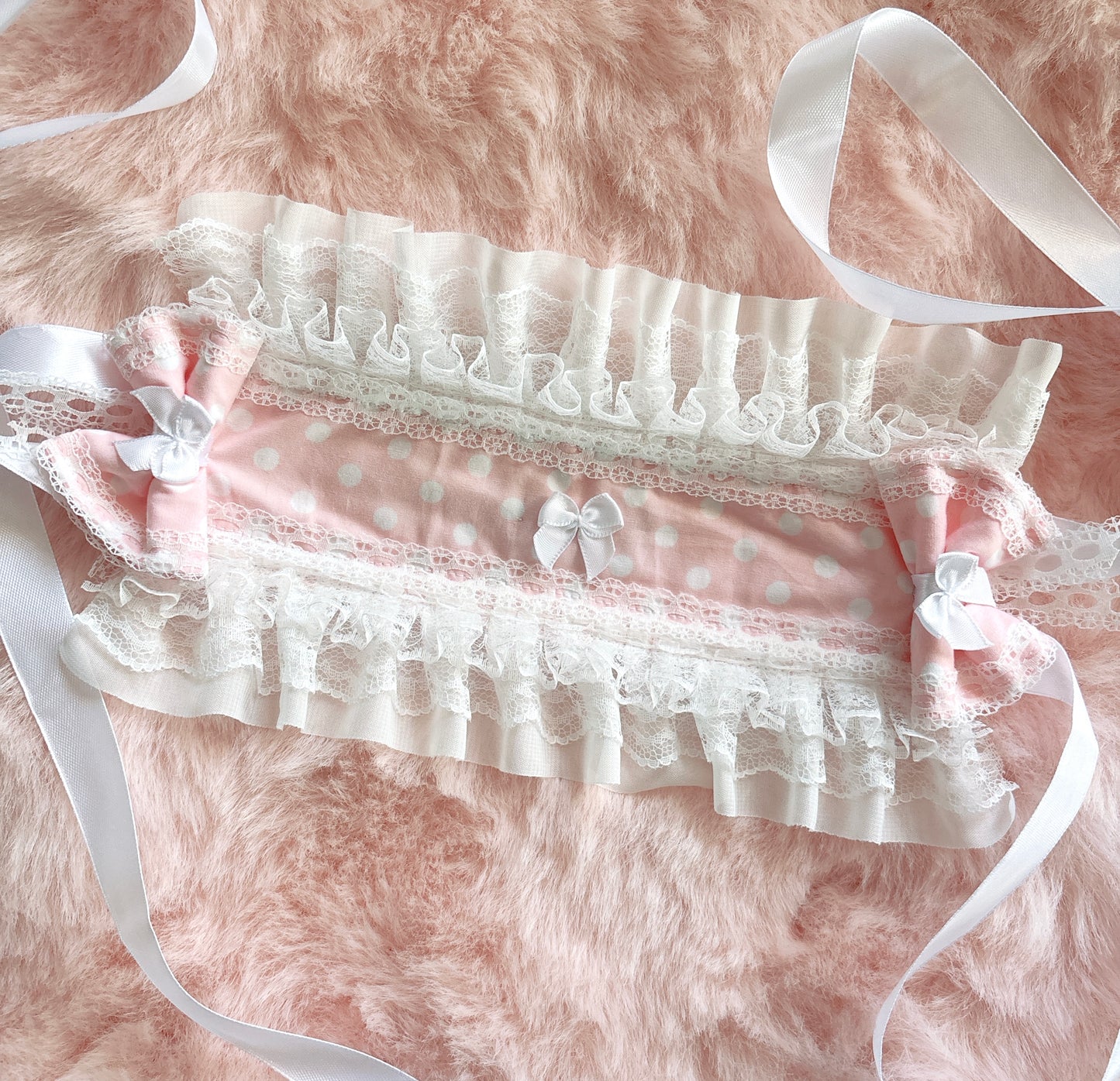 Antic Pink and White Polka Dot Head Dress