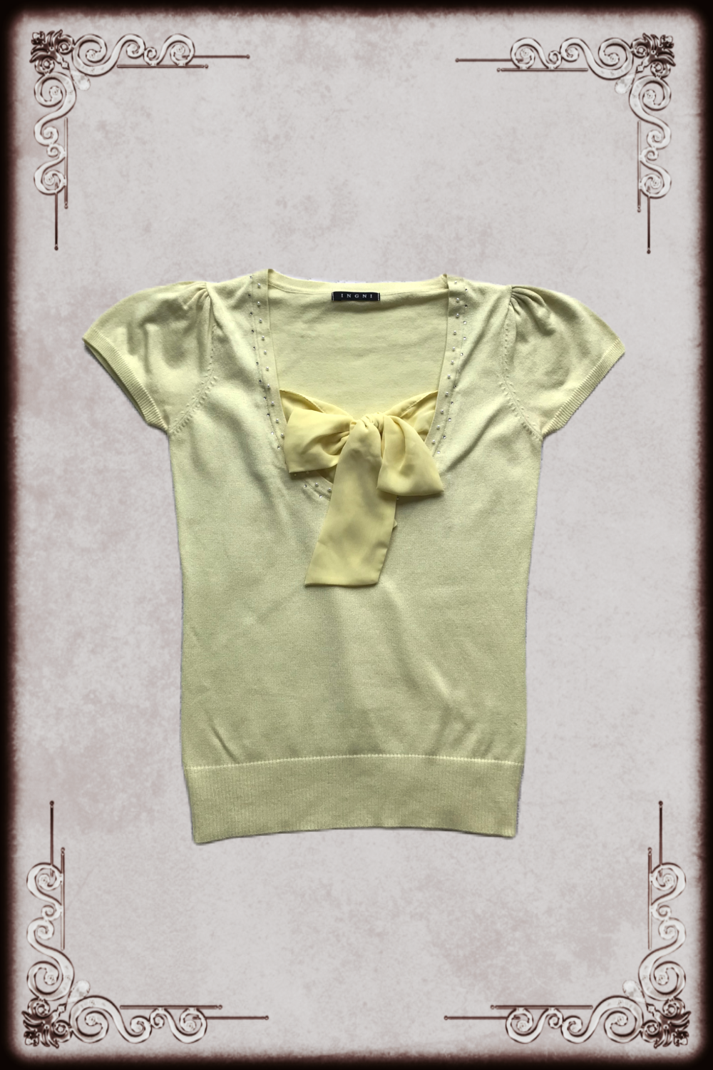 Ingni Lemon Yellow Bow Tie Blouse