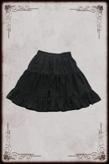 Mid Length Black Ruffle Skirt