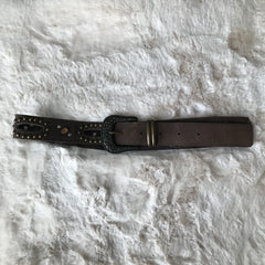 Dark Brown & Orange Rhinestone Belt