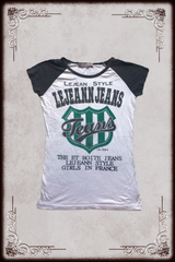 Lejeann Teal Graphic Raglan Tee
