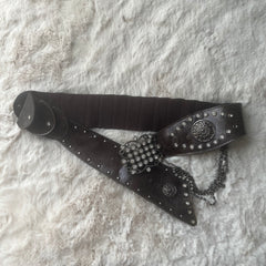 Brown & Silver Statement Rhinestone Chain Belt