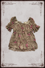 Light Brown Floral Babydoll Top